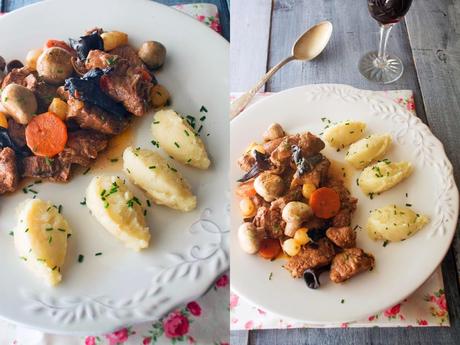 Boeuf Bourguignon con pure de patatas y apionabo