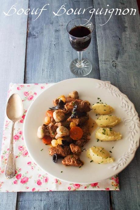 Boeuf Bourguignon con pure de patatas y apionabo