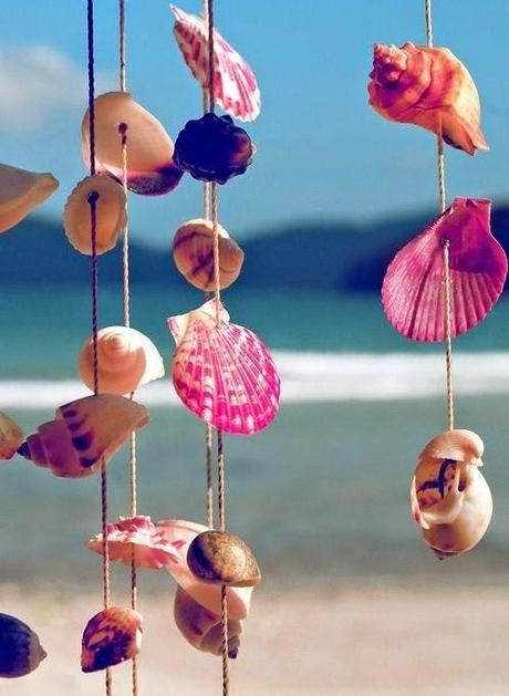 Móviles de caracolas y conchas de mar