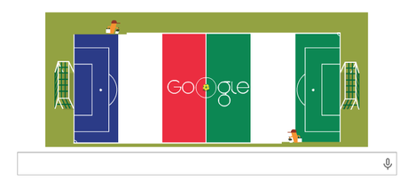 Doodle por el partido Francia-Nigeria. Mundial de Brasil, 30 de Junio
