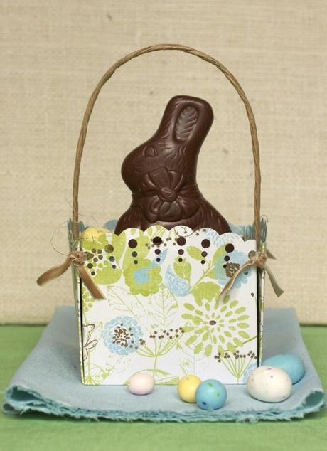 ¡Tenemos grandes troqueles! Cajita cesta de pascua hecha con troquel Lucky 8 Punch