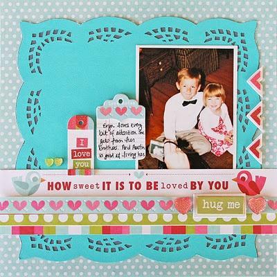 ¡Tenemos grandes troqueles! Blonda layout scrapbook troquel Lucky 8 We R Memory Keepers