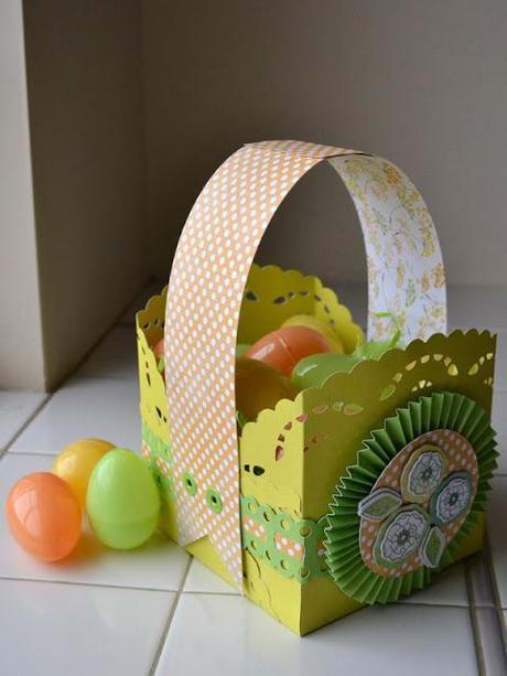 ¡Tenemos grandes troqueles! Cajita cesta de pascua hecha con troquel Lucky 8 Punch