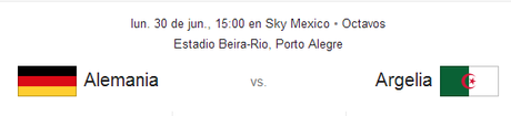 Trasmision en vivo Alemania vs Argelia Junio 30 Brasil 2014