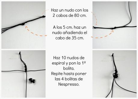 pulsera Nespresso paso a paso Pulsera con bolitas nespresso