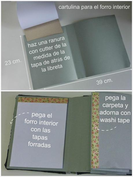 Agenda de tela acolchada