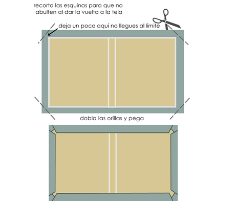 Agenda de tela acolchada