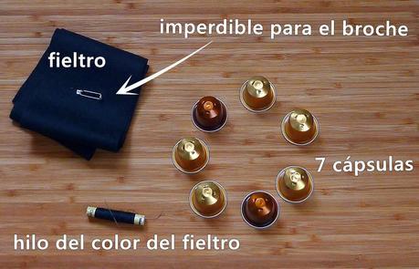 Broche con cápsulas Nespresso