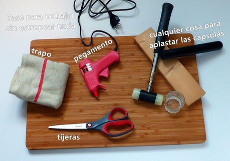 herramientas para trabajar las cápsulas nespresso Broche con cápsulas Nespresso