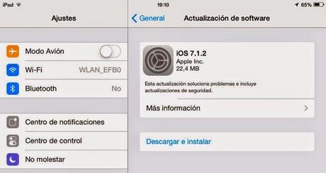 Actualización iOS 7.1.2 