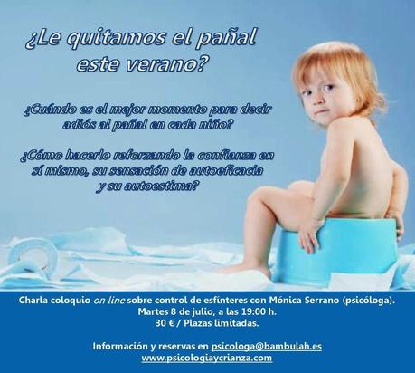 Charla coloquio online sobre control de esfínteres: “¿Le quitamos el pañal este verano?”