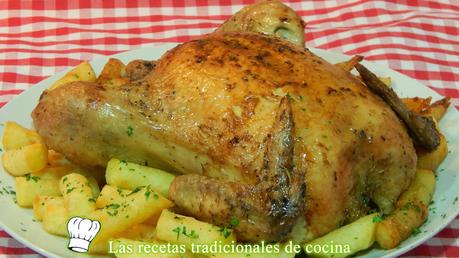 Pollo al horno a las finas hierbas