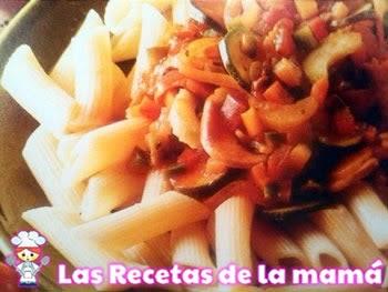 Receta de Pasta con salsa de pimientos