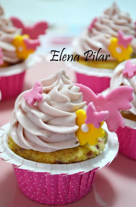 Cupcakes de mermelada de frambuesa