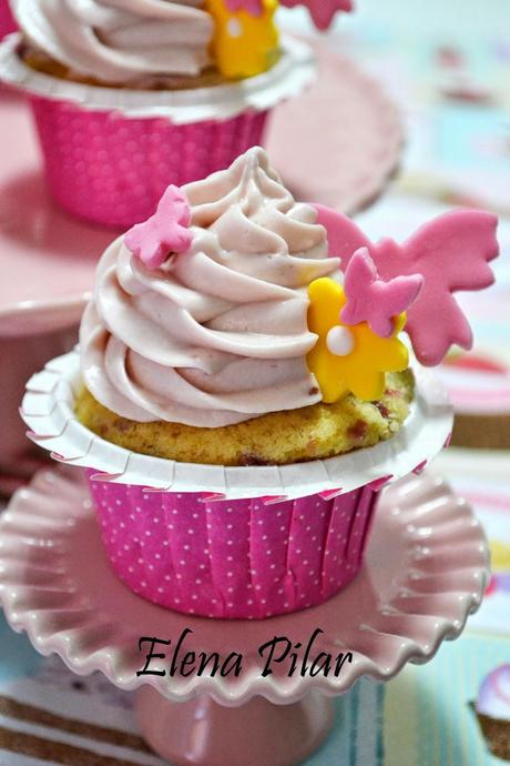 Cupcakes de mermelada de frambuesa