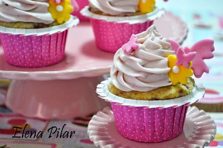 Cupcakes de mermelada de frambuesa