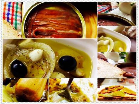 Tosta de anchoas en aceite, con majado y pimiento verde 2_Fotor