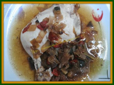 Pollo a la coca cola con verduras Pollo a la coca cola con verduras