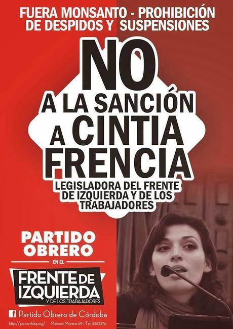 No a la sanción a la legisladora Cintia Frencia