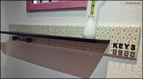 Leja para el recibidor y bombillas de cemento