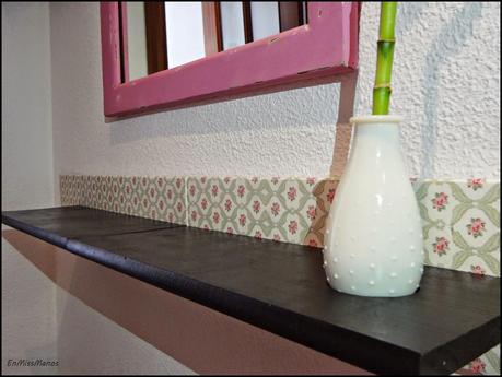 Leja para el recibidor y bombillas de cemento