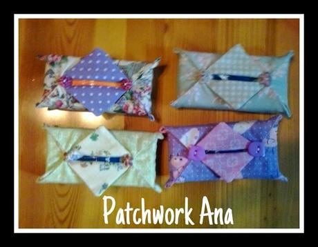 Bolso bombonera, portapañuelos y corazones