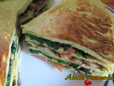 PANCAKES DE ESPINACAS Y CHAMPIÑONES