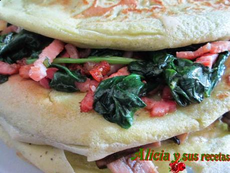 PANCAKES DE ESPINACAS Y CHAMPIÑONES