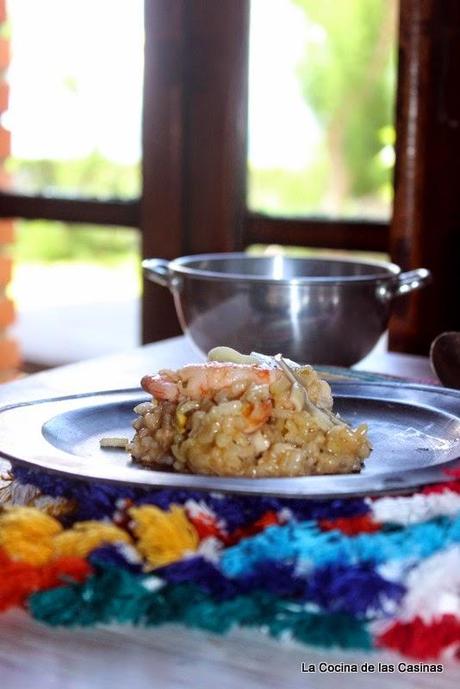 Arroz Cremoso con Chipirones y Langostinos y Virutas de Ahumado de Pría byJose
