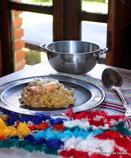 Arroz Cremoso con Chipirones y Langostinos y Virutas de Ahumado de Pría byJose