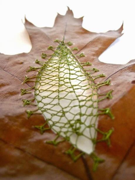 Hillary Fayle, hojas bordadas