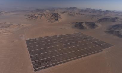 Vista aérea de la Planta Fotovoltaica en Chile