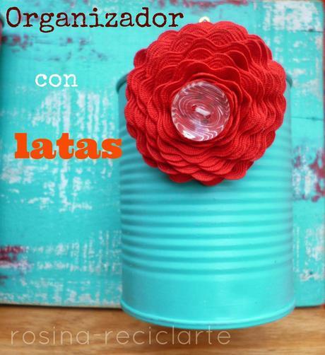 Organizador con latas