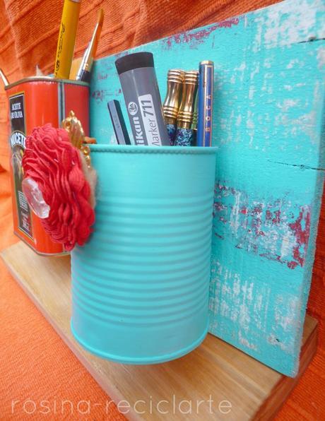 Organizador con latas