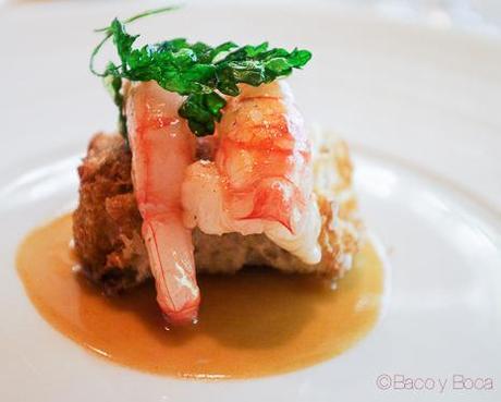 Gambas, tostada de mar sant Pol carme ruscalleda