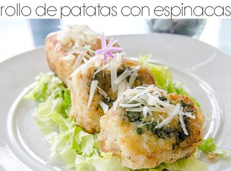 Rollo de patatas con espinacas