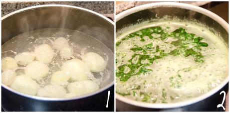 Rollo de patatas con espinacas