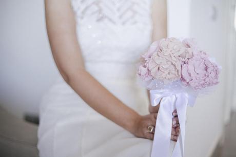 Ramo de novia de peonías confeccionado por Blanca Blanco