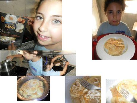 pastas frescas, giovanni rana, treemkt, blog soloyo,  ravioli atún y tomate Giovanni Rana: gourmet: Queso de Cabra y cebolla caramelizada. Son 250 gramas. Para un adulto y un niño bien, para dos adultos se queda escaso. Habría que utilizar alguna salsa porque queda un poco seco. De sabor y textura buenísimo. Le hemos añadido algo de queso y cebolla caramelizada