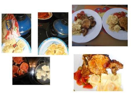chuletas con raviolis y ensalada de tomate, receta, cocina, gastronomia, blog soloyo