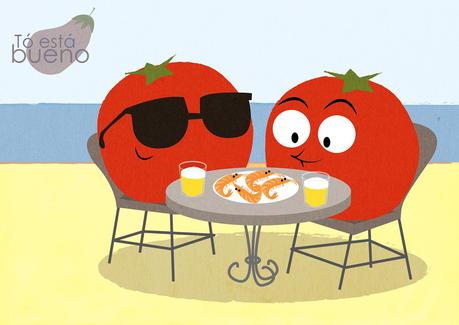 Sopa de tomates y gambas