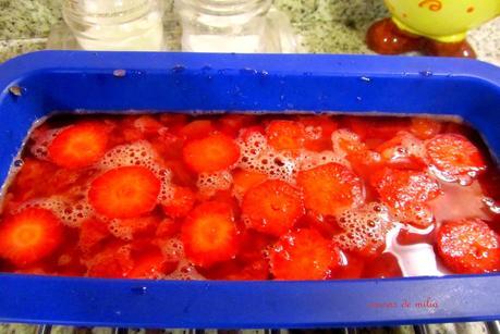 Pastel de fruta y ágar ágar
