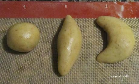 Medias lunas de nuez y vainilla