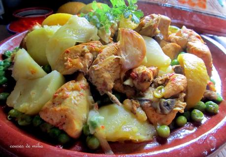 Tajín de pollo con limones