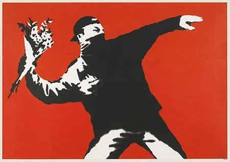 'Flower Thower (Love is in the air)', Banksy.
