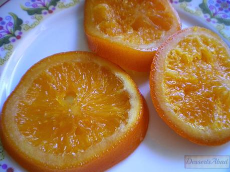Rodajas de naranja confitada