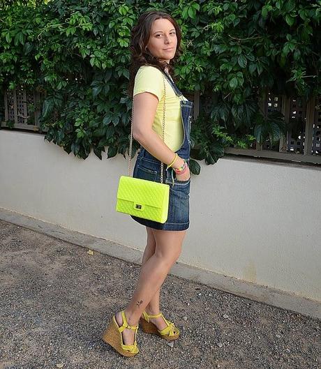 peto denim, vestido vaquero, moda, fashion blogger, castellón, primark, amarillo, blog de moda, mi vestido azul