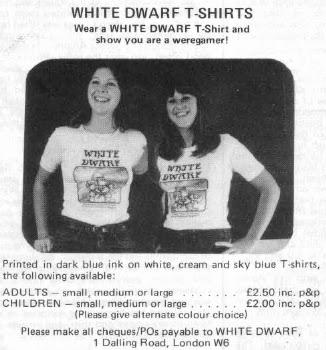 Las(posiblemente) primeras camisetas de la White Dwarf