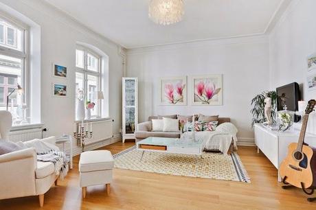 INSPIRACIÓN DECO: Un piso blanco total con toques en rosa
