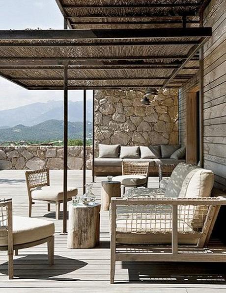 Terraza de La casa de la colina en Córcega